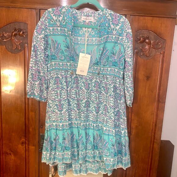 NWT ARNHEM FLORES MINI DRESS IN LILY AUSTRALIAN 6 - Picture 7 of 11